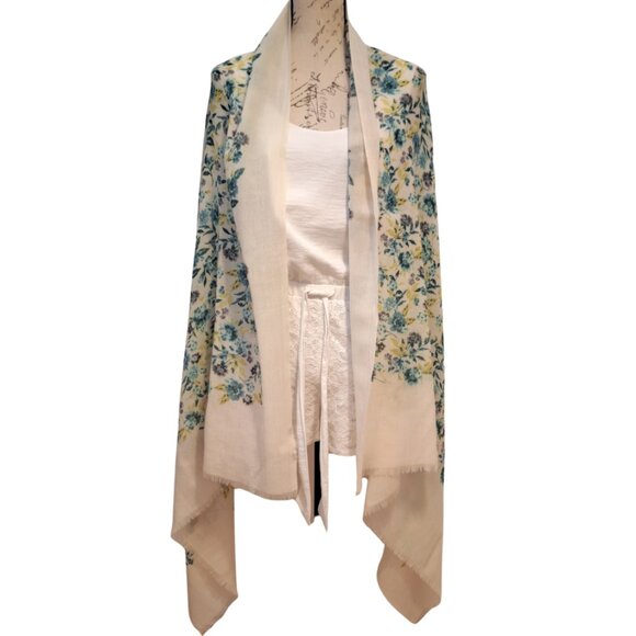 Vintage Banana Republic Womens Scarf Floral - Boho Cottagecore Feminine - Picture 4 of 7